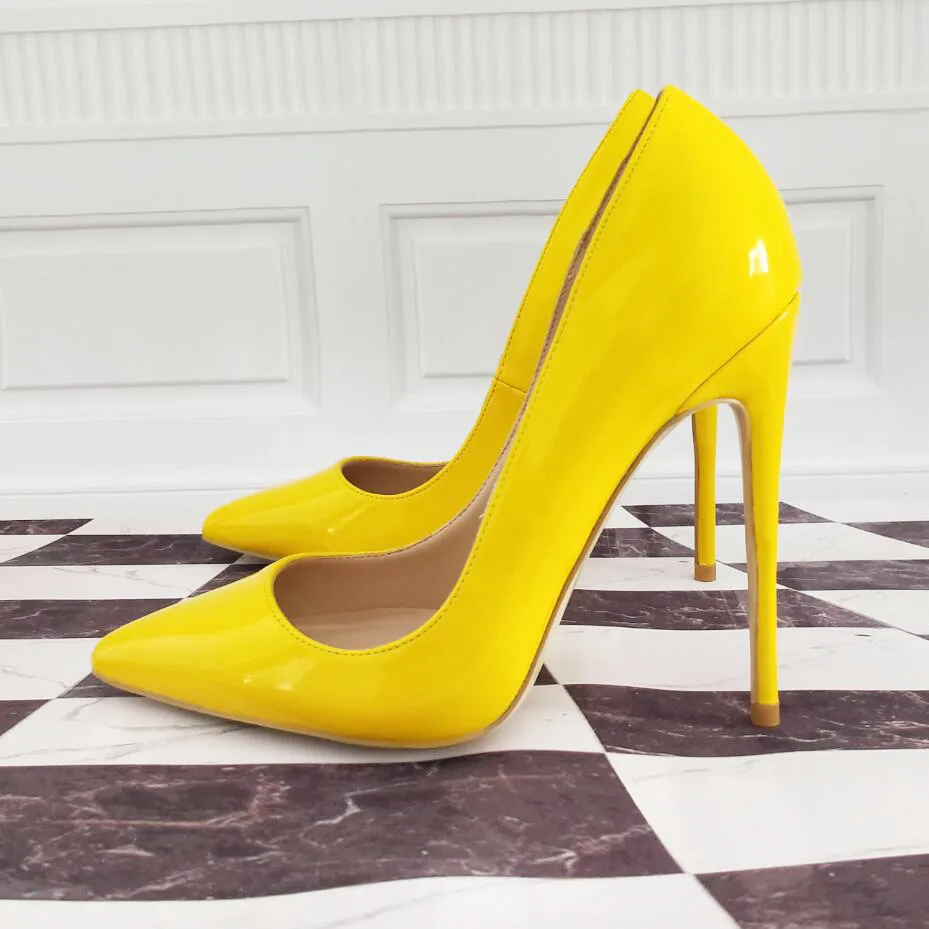 yellow high heels