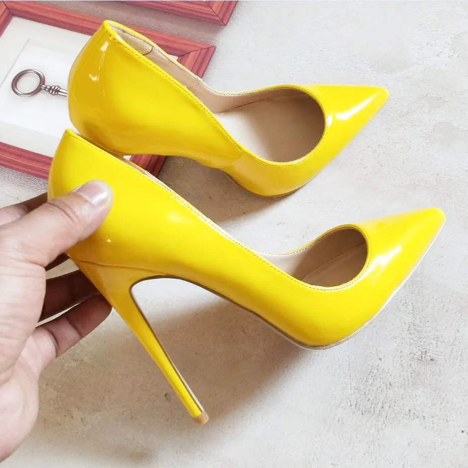 yellow high heels